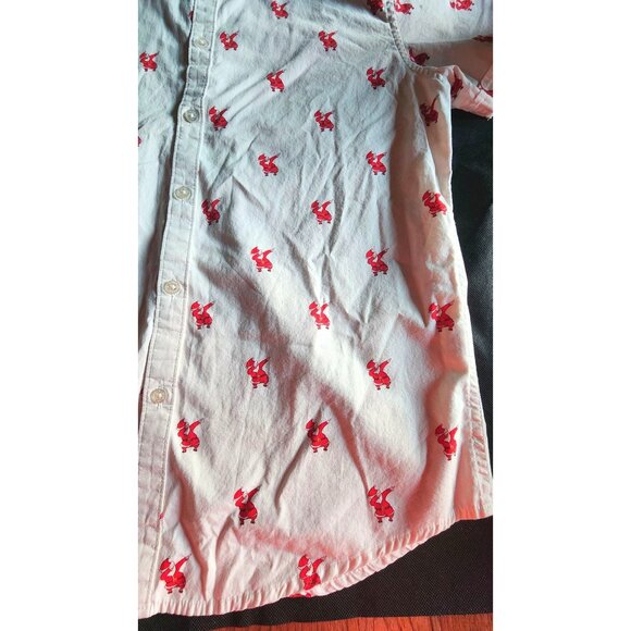 Mens Medium Button Down Shirt Dabbing Santa's Christmas Holiday Work Casual - Picture 4 of 14